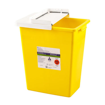 SharpSafety™ Chemotherapy Waste Container Yellow Base 17-1/2 H X 15-1/2 W X 11 D Inch Horizontal / Vertical Entry 8 Gallon (178538_EA)
