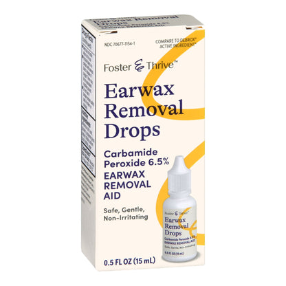 Foster & Thrive™ Ear Wax Remover 0.5 oz. Otic Drops 6.5% Strength Carbamide Peroxide (1244614_EA)