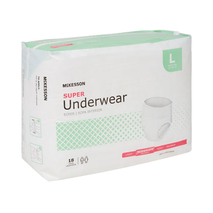 McKesson Unisex Adult Absorbent Underwear Pull On with Tear Away Seams Large Disposable Moderate Absorbency (1123833_CS)