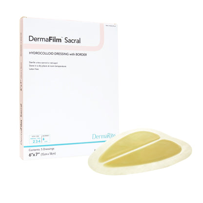 DermaFilm® Hydrocolloid Dressing Film Backing 6 X 7 Inch Sacral Hydrocolloid / Film (855205_EA)