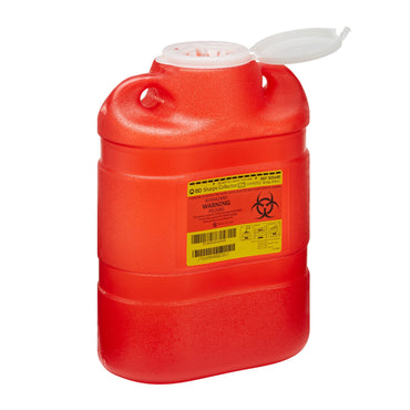 BD™ Sharps Container Red Base 13-2/5 H X 9-2/5 W X 5-3/10 D Inch Vertical Entry 2.05 Gallon (169748_CS)