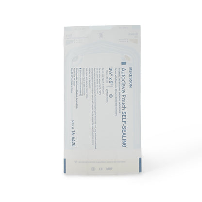 McKesson Sterilization Pouch Ethylene Oxide (EO) Gas / Steam 3-1/2 X 5 Inch Transparent Blue / White Self Seal Paper / Film (960942_BX)