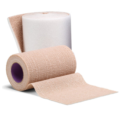 3M™ Coban™ 2 2 Layer Compression Bandage System 4 Inch X 3-4/5 Yard / 4 Inch X 6-3/10 Yard Self-Adherent / Pull On Closure Tan / White NonSterile 35 to 40 mmHg (993482_CS)