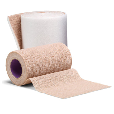 3M™ Coban™ 2 2 Layer Compression Bandage System 4 Inch X 3-4/5 Yard / 4 Inch X 6-3/10 Yard Self-Adherent / Pull On Closure Tan / White NonSterile 35 to 40 mmHg (993482_BX)