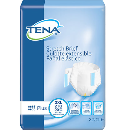 TENA® Stretch™ Plus Unisex Adult Incontinence Brief 2X-Large Disposable Moderate Absorbency (959407_PK)