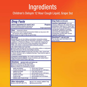 Delsym® Children's Cold and Cough Relief 30 mg / 5 mL Strength Liquid 3 oz. (734903_EA)