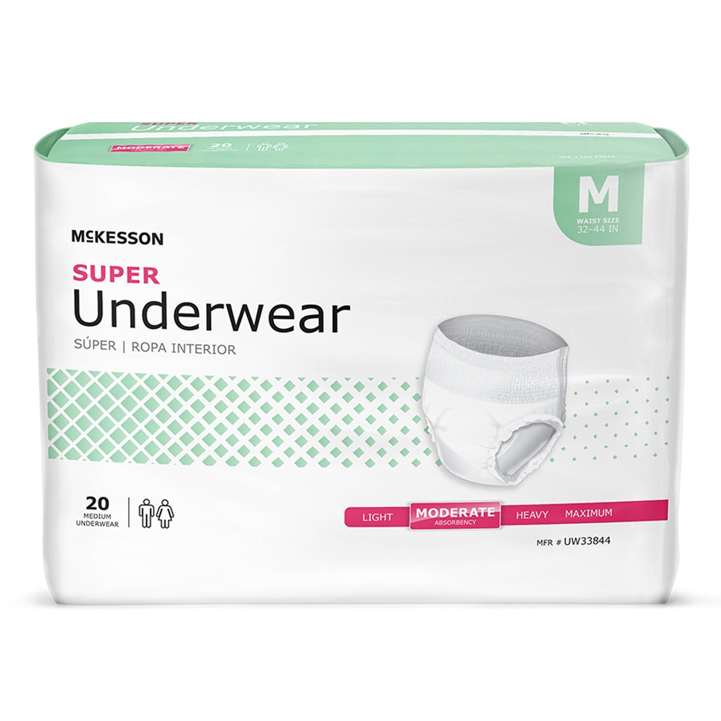 McKesson Unisex Adult Absorbent Underwear Pull On with Tear Away Seams Medium Disposable Moderate Absorbency (1123832_CS)