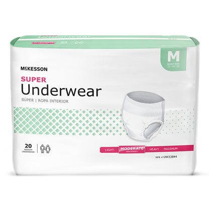 McKesson Unisex Adult Absorbent Underwear Pull On with Tear Away Seams Medium Disposable Moderate Absorbency (1123832_CS)