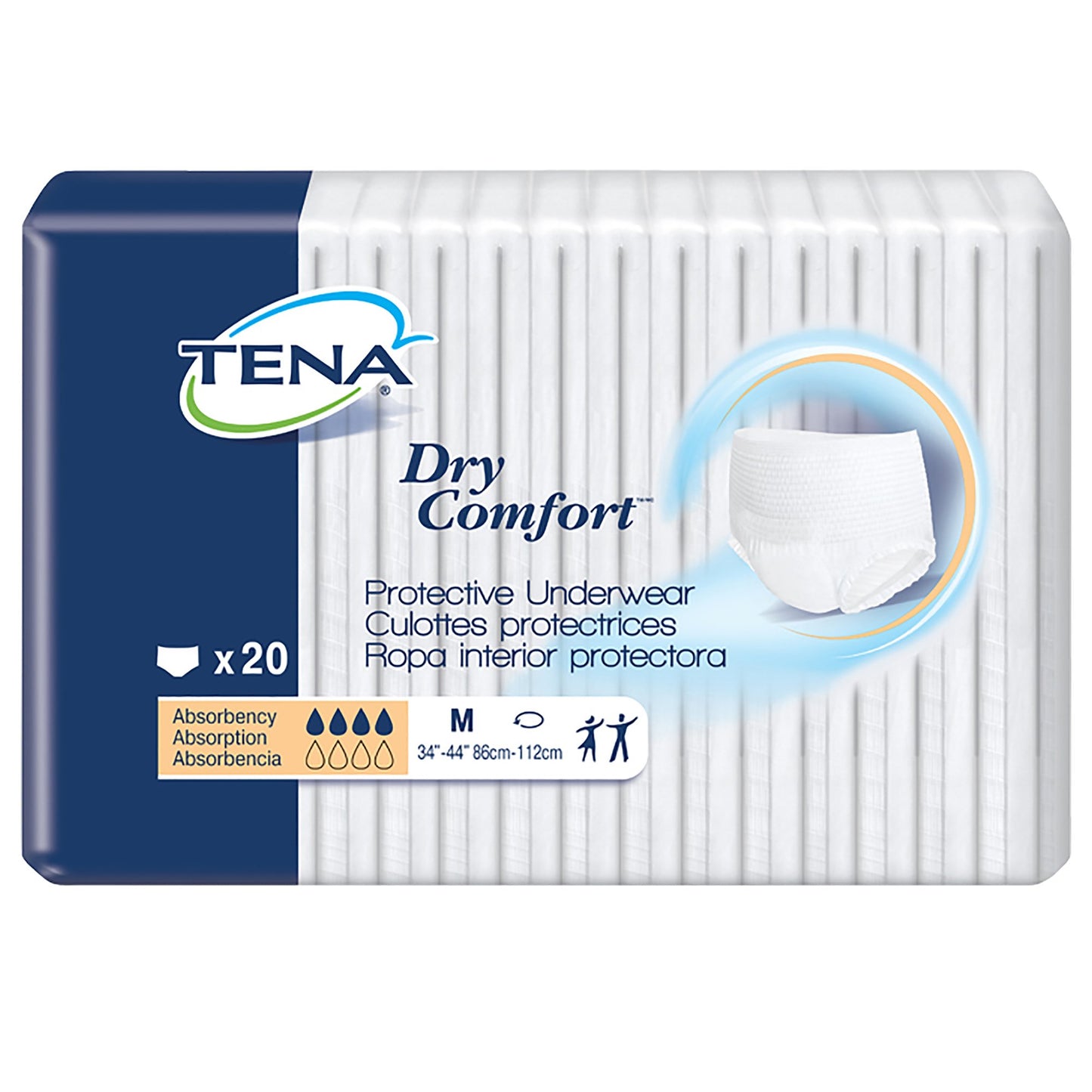 TENA® Dry Comfort™ Unisex Adult Absorbent Underwear Pull On with Tear Away Seams Medium Disposable Moderate Absorbency (959412_CS)