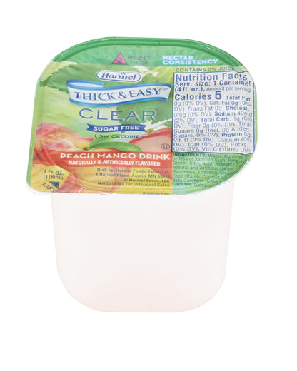 Thick & Easy® Clear Thickened Beverage 4 oz. Portion Cup Peach Mango Flavor Liquid IDDSI Level 2 Mildly Thick (1058824_EA)