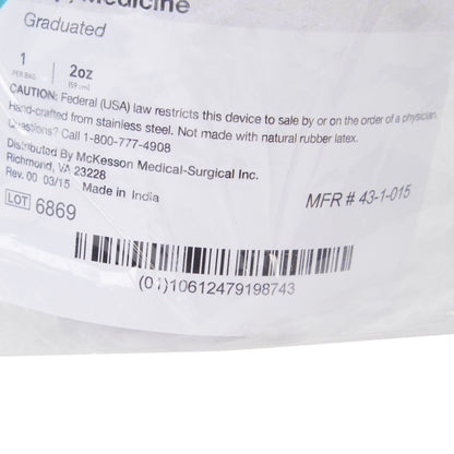 McKesson Argent™ Medicine Cup 2 oz. Silver Stainless Steel Reusable NonSterile (970121_EA)