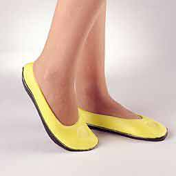 Pillow Paws® Slippers Unisex Adult Small Hard Sole Single Patient Use Lemon (363460_PR)