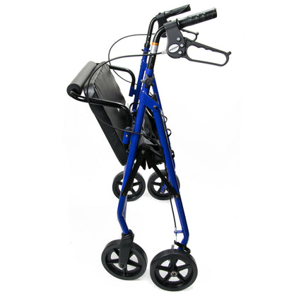 McKesson Bariatric 4 Wheel Rollator Blue Adjustable Height / Heavy Duty / Folding Steel Frame (1065270_EA)