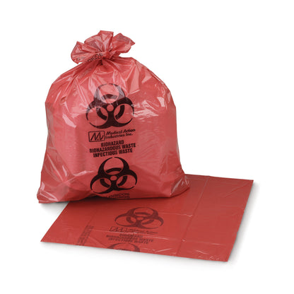 McKesson Biohazard Waste Bag Biohazard Symbol / Infectious Waste 1 to 6 gal. Red 11 X 14 Inch (196264_CS)