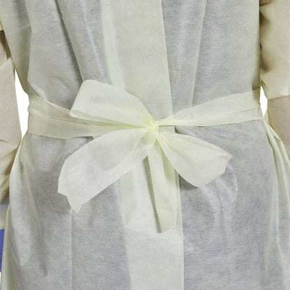 McKesson Protective Procedure Gown One Size Fits Most Yellow NonSterile AAMI Level 2 Disposable (1247991_BG)