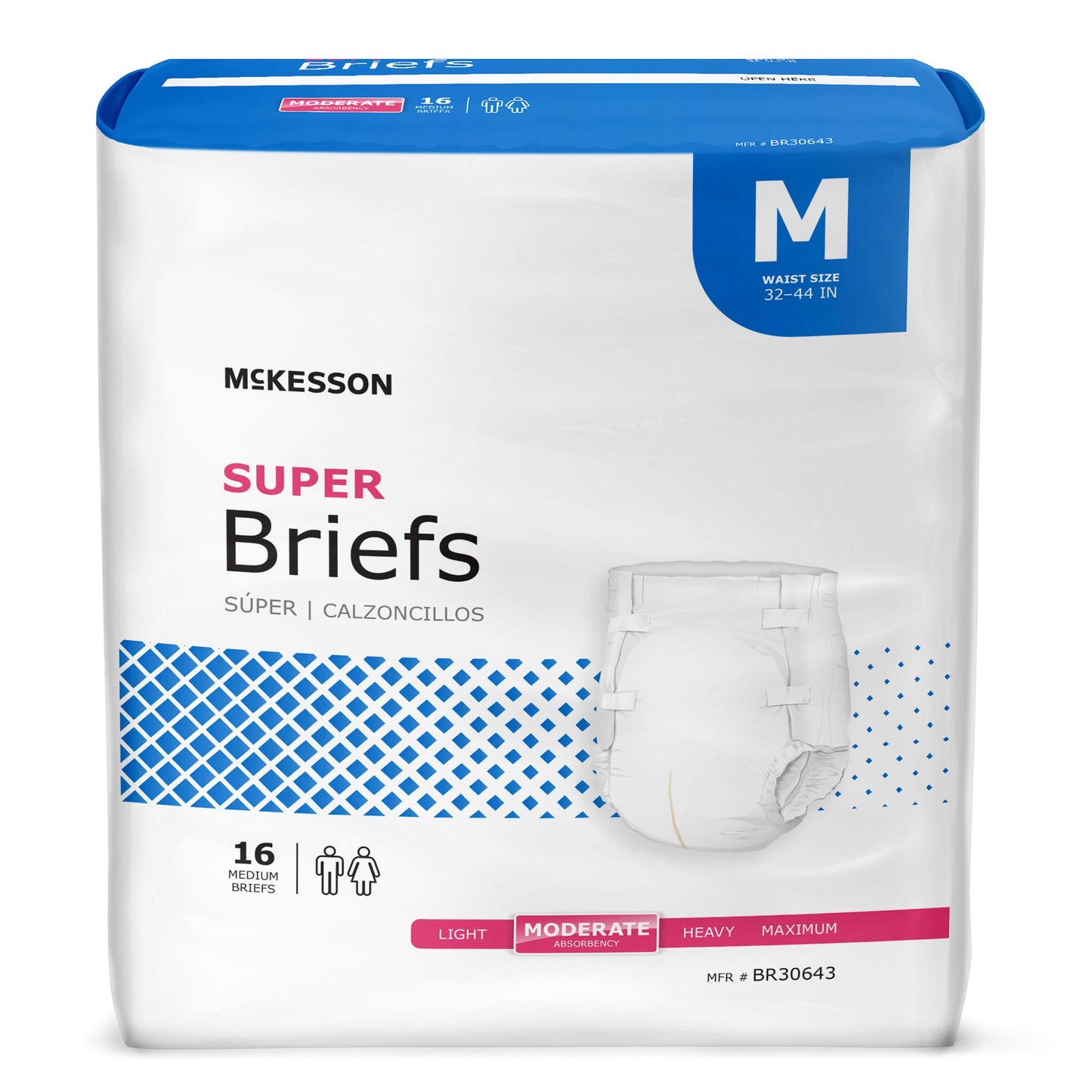McKesson Unisex Adult Incontinence Brief Medium Disposable Moderate Absorbency (1123841_BG)