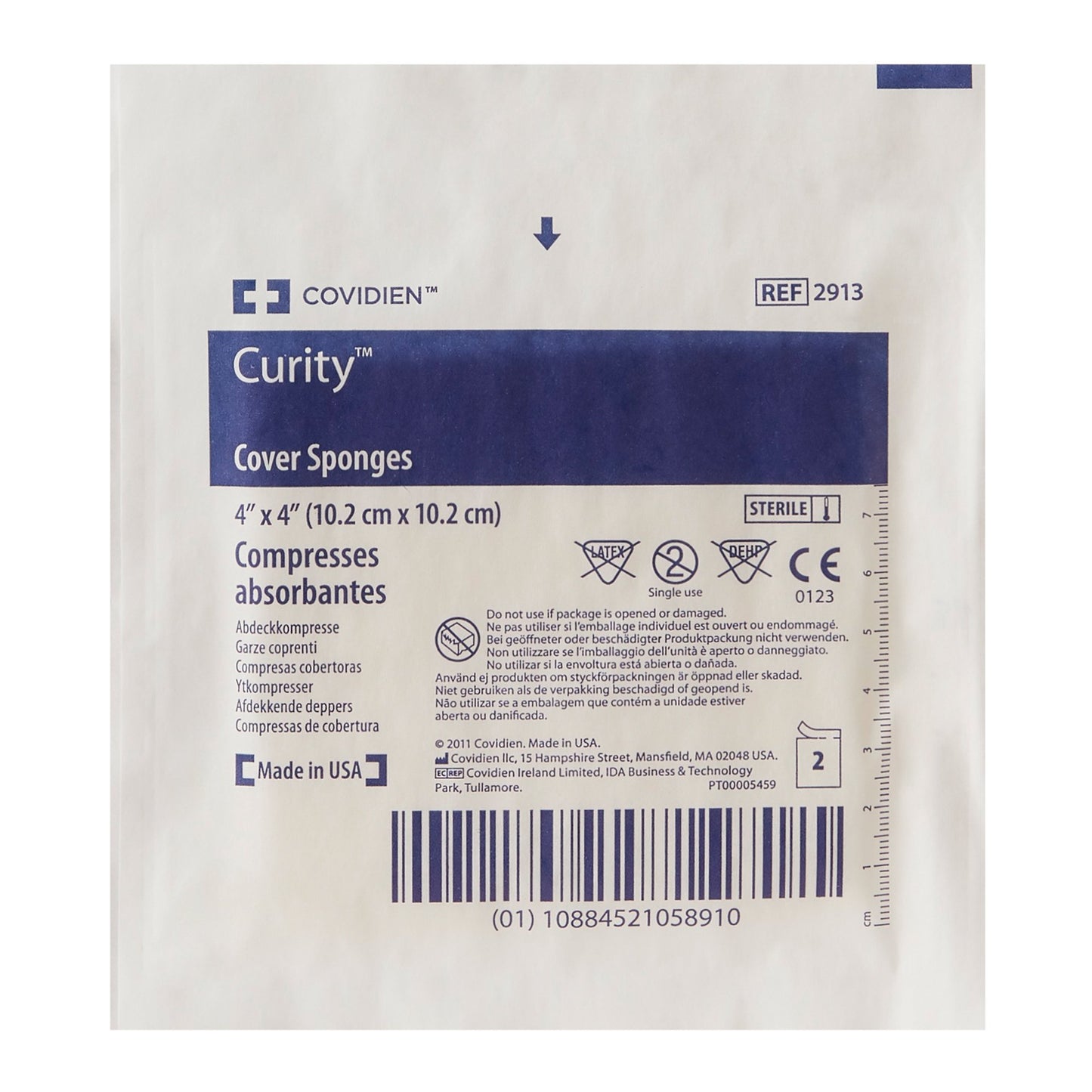 Curity™ Cellulose Filled Nonwoven Sponge 4 X 4 Inch 4-Ply Sterile 2 per Pack (401580_CS)