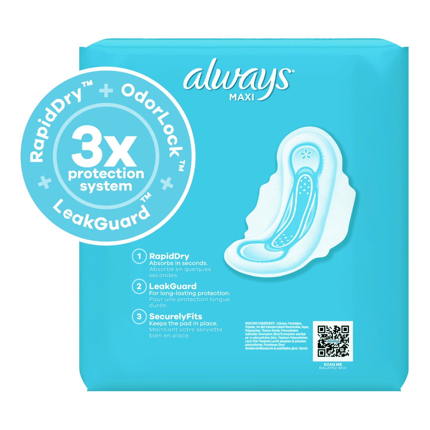Always® Maxi Feminine Pad With Wings Regular Absorbency (1231753_PK)