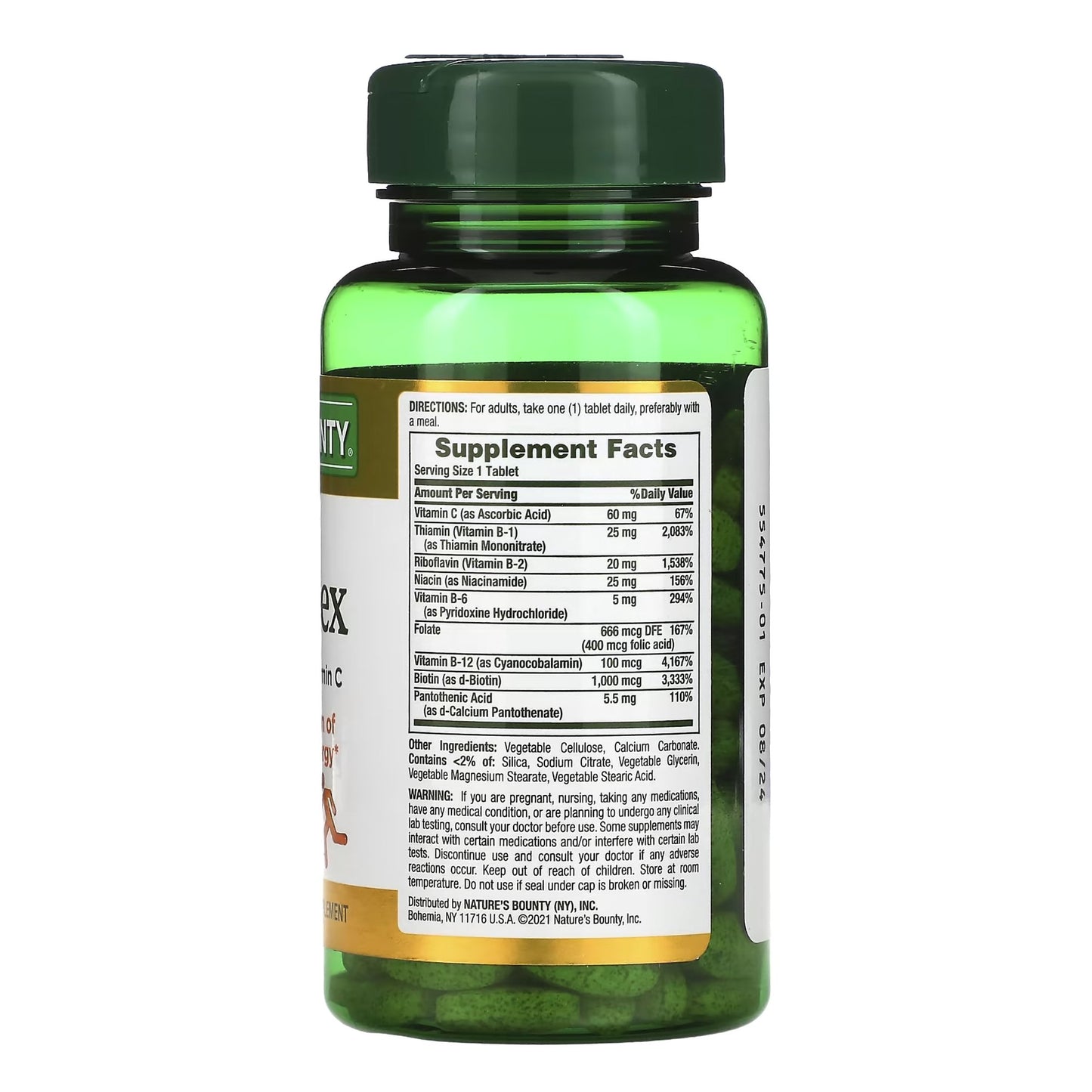 Nature's Bounty® Multivitamin Supplement Vitamin B / Folic acid / Ascorbic Acid 60 mg - 100 mcg - 400 mcg Strength Tablet 150 per Bottle (1128210_BT)