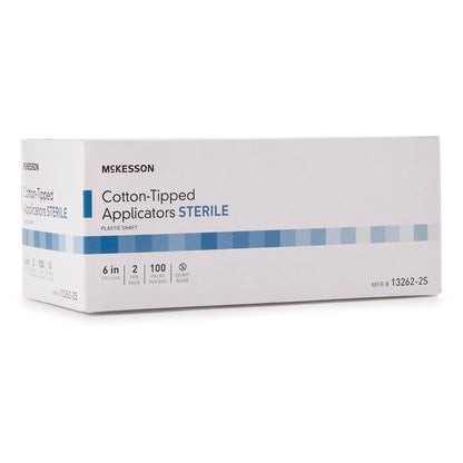 McKesson Swabstick Cotton Tip Plastic Shaft 6 Inch Sterile 2 per Pack (854351_PK)