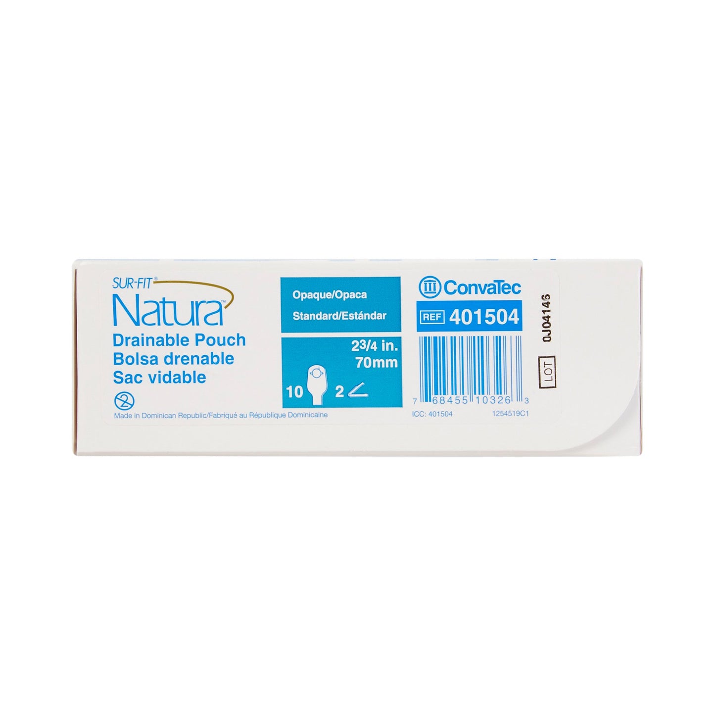 Sur-Fit Natura® Colostomy Pouch Two-Piece System 12 Inch Length Drainable (325418_BX)