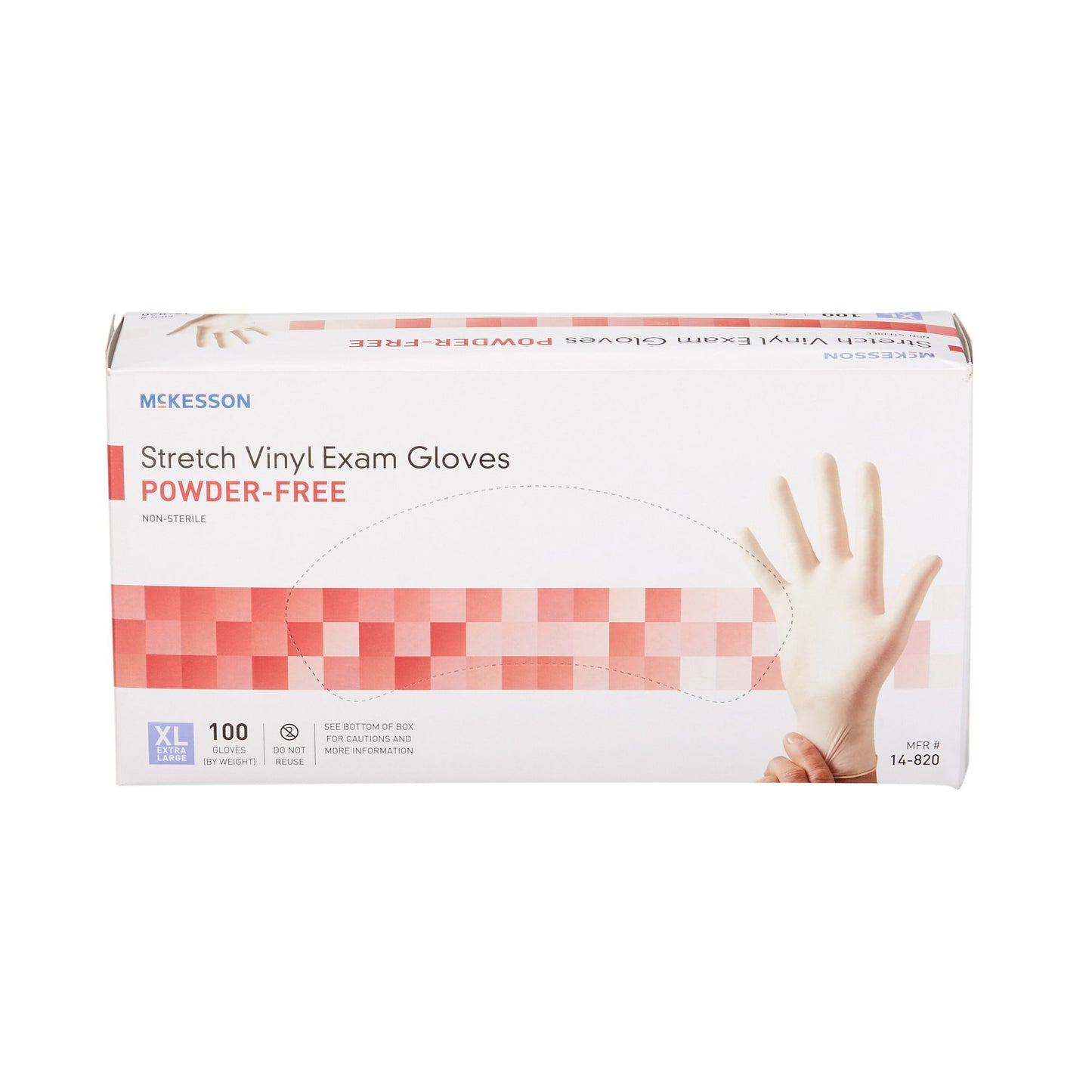 McKesson Exam Glove X-Large NonSterile Stretch Vinyl Standard Cuff Length Smooth Ivory Not Rated (409745_CS)