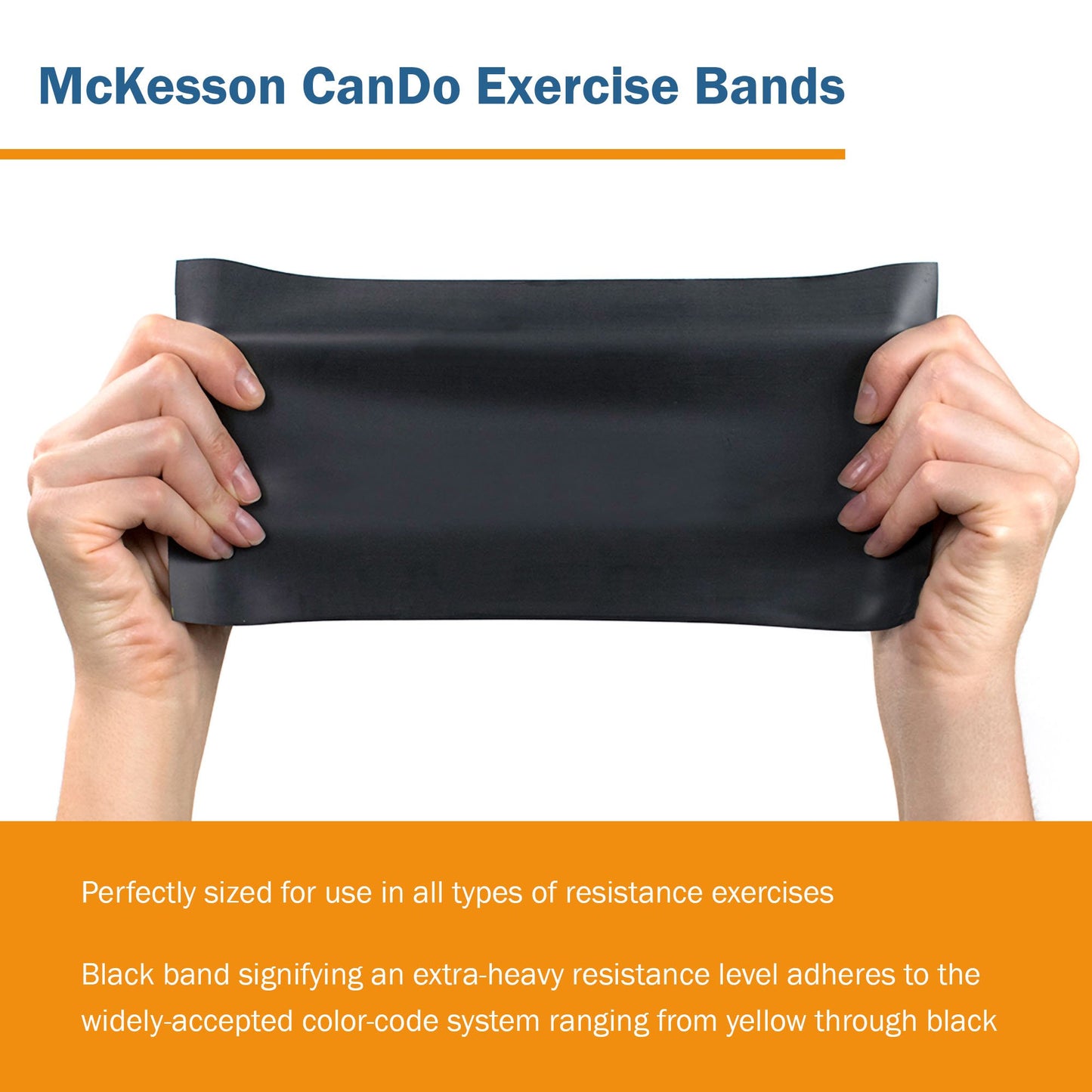 McKesson CanDo® Exercise Resistance Band Black 5 Inch X 6 Yard X-Heavy Resistance (1073315_EA)