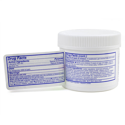 TriDerma MD® Topical Pain Relief 4% - 1% Strength Lidocaine / Menthol Cream 4 oz. (906175_EA)