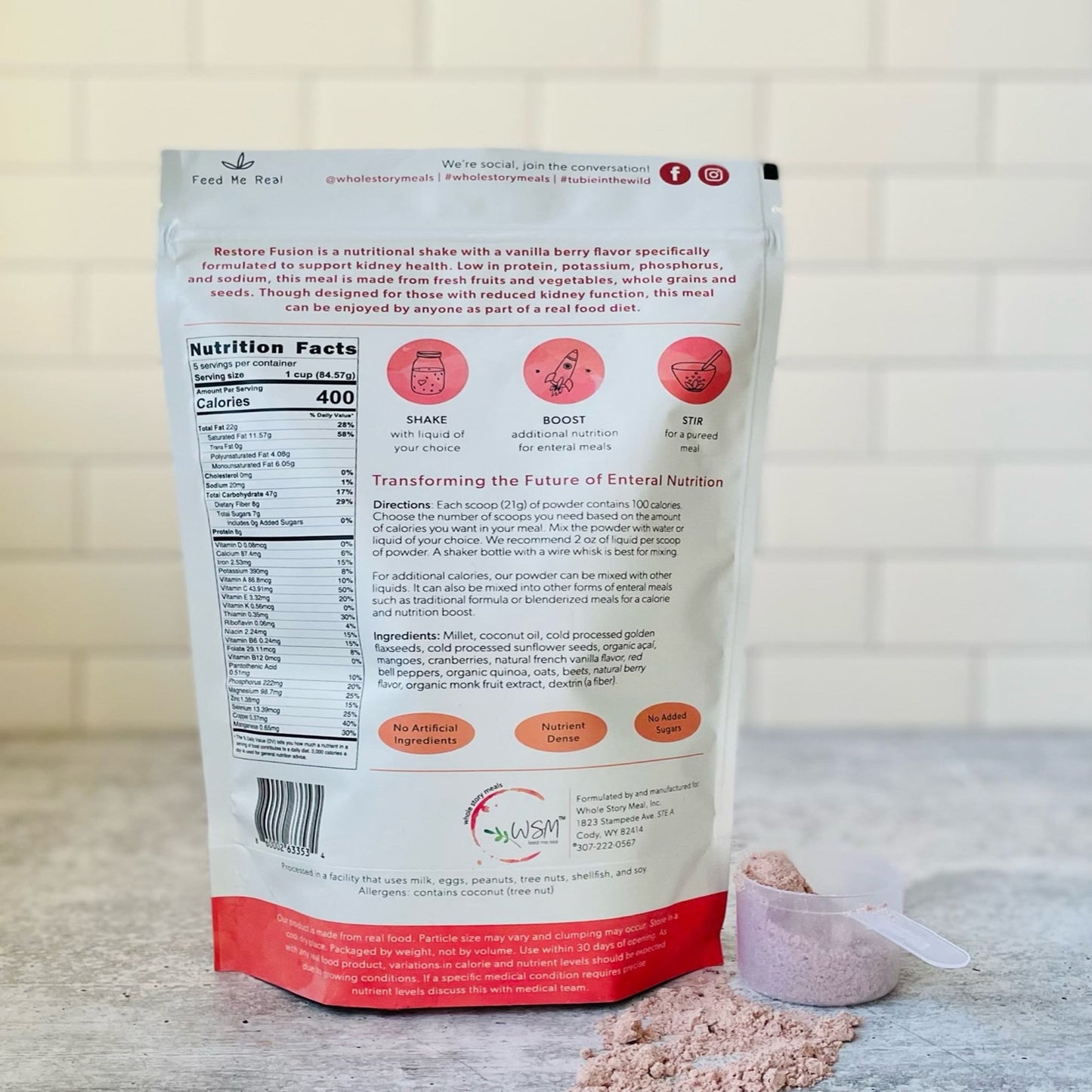 Restore Fusion Renal Support Oral Supplement Vanilla Berry Flavor Powder 16 oz. Pouch (1223931_EA)