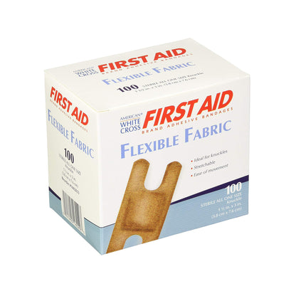 American® White Cross Adhesive Strip 1-1/2 X 3 Inch Fabric Knuckle Tan Sterile (161545_BX)
