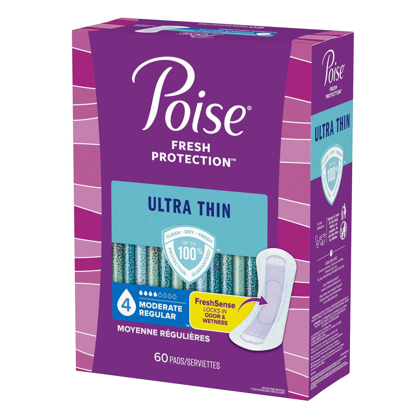 Poise® Fresh Protection™ Ultra Thin Bladder Control Pad 9.4 Inch Length Moderate Absorbency Sodium Polyacrylate Core One Size Fits Most (1160323_PK)