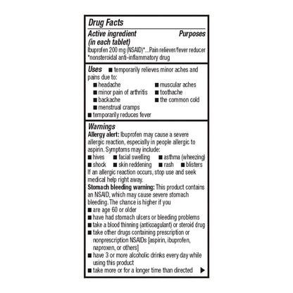 Foster & Thrive™ Pain Relief 200 mg Strength Ibuprofen Tablet 50 per Bottle (1239000_BT)