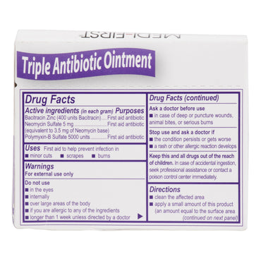 Medi-First® First Aid Antibiotic Bacitracin / Neomycin / Polymyxin B Ointment 0.5 Gram Individual Packet (337028_BX)