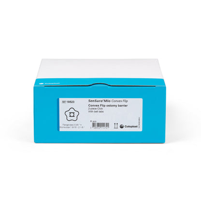 SenSura® Mio Convex Flip Ostomy Barrier Precut, Extended Wear Elastic Adhesive 60 mm Flange Blue Code System 1-9/16 Inch Opening (1124346_BX)