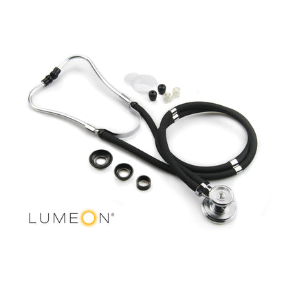 McKesson LUMEON™ Sprague Stethoscope Black 2-Tube 22 Inch Tube Double Sided Chestpiece (363729_EA)