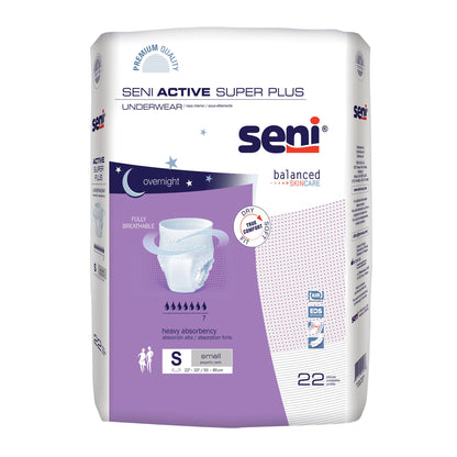 Seni® Active Super Plus Unisex Adult Absorbent Underwear Pull On with Tear Away Seams Small Disposable Heavy Absorbency (1163860_PK)