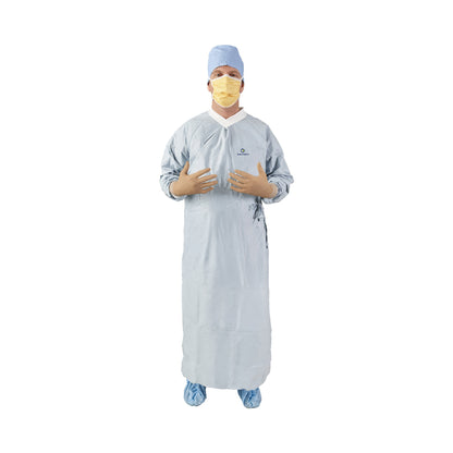 Aero Chrome Surgical Gown with Towel X-Large Silver Sterile AAMI Level 4 Disposable (1059361_CS)
