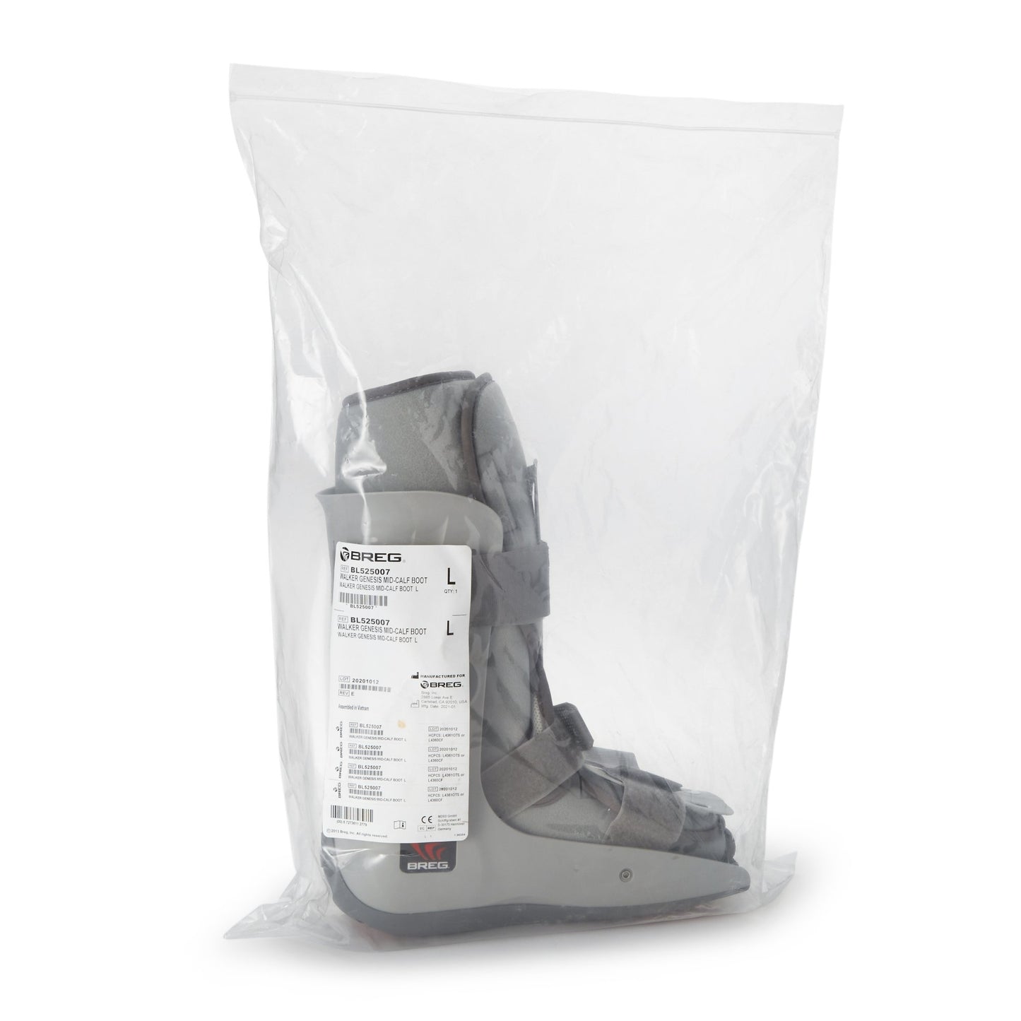 Breg® Genesis Mid-Calf Air Walker Boot Pneumatic Adult Large Mid-Calf (1038529_EA)