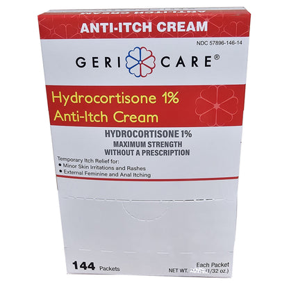 Geri-Care® Itch Relief 1% Strength Cream 144 Per Box Individual Packet (1234577_CS)
