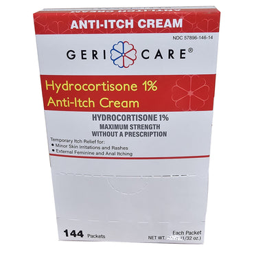 Geri-Care® Itch Relief 1% Strength Cream 144 Per Box Individual Packet (1234577_BX)