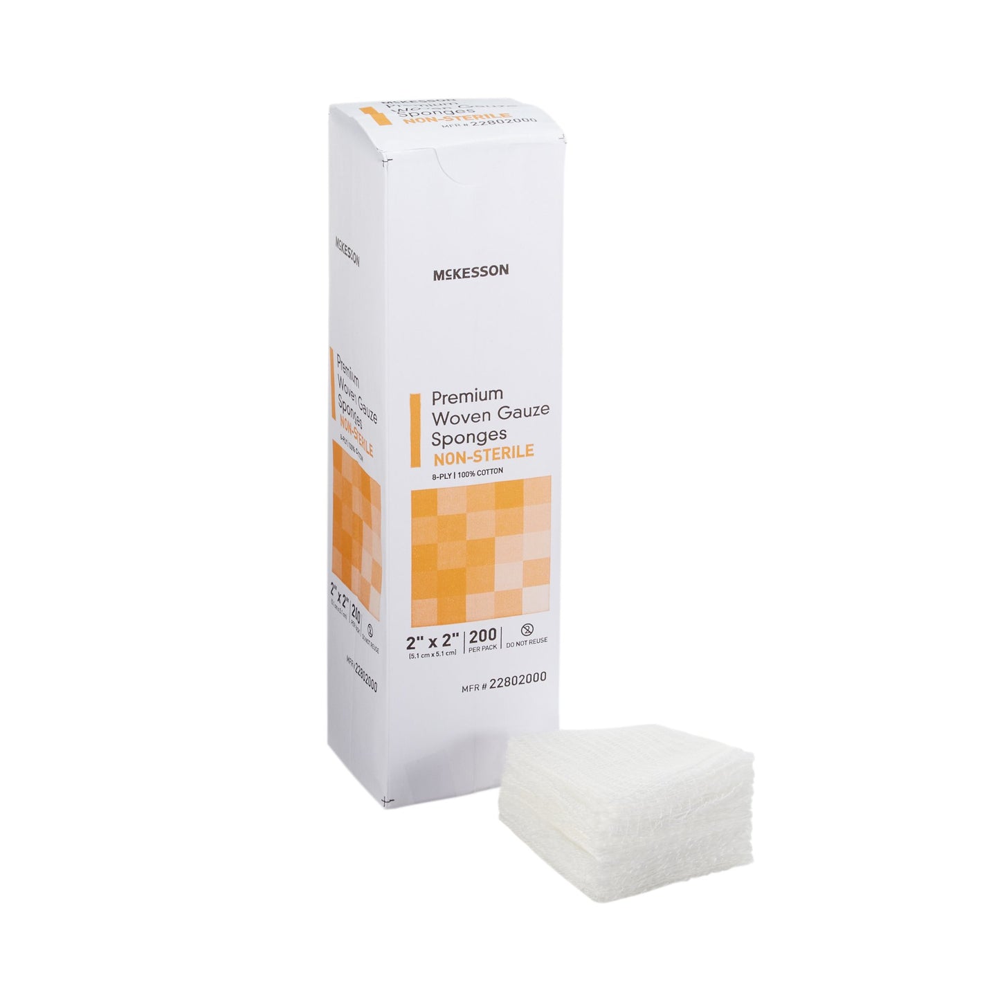 McKesson Gauze Sponge 2 X 2 Inch 8-Ply NonSterile 200 per Pack (446037_PK)