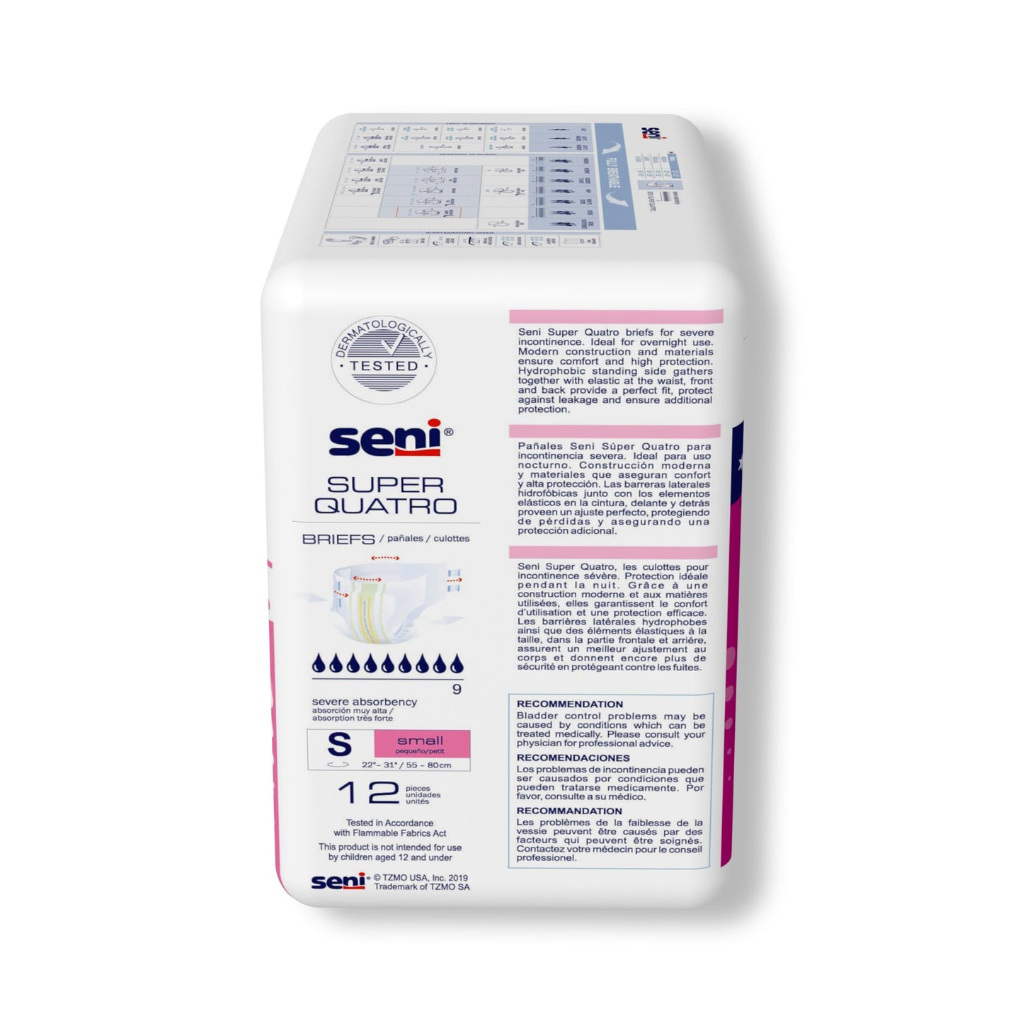 Seni® Super Quatro Unisex Adult Incontinence Brief Small Disposable Heavy Absorbency (1163838_CS)