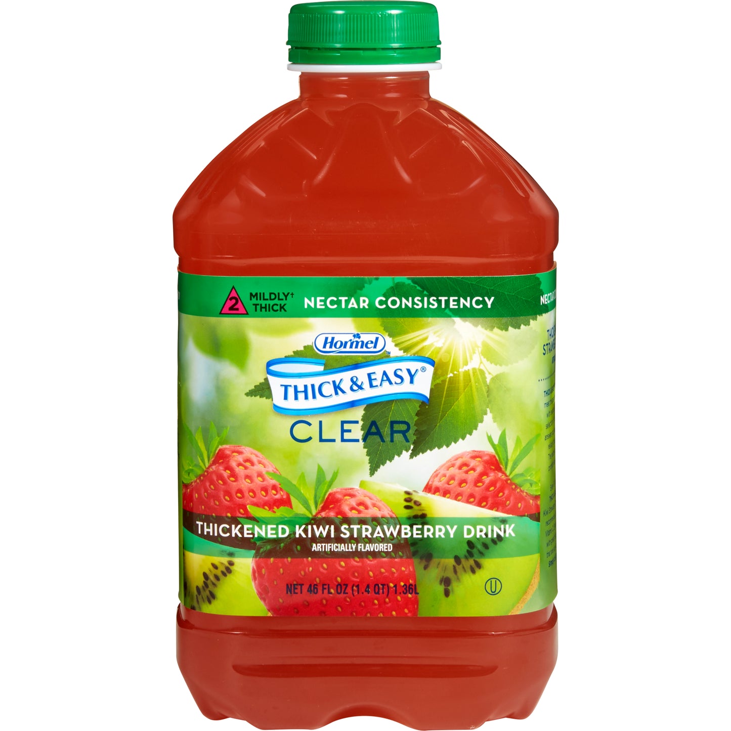 Thick & Easy® Thickened Beverage 46 oz. Bottle Kiwi Strawberry Flavor Liquid IDDSI Level 2 Mildly Thick (671147_CS)