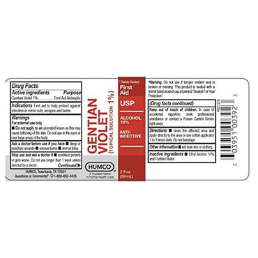 Humco™ First Aid Antibiotic Gentian Violet Topical Liquid 2 oz. Bottle (713309_EA)