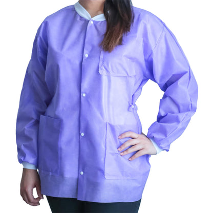 FitMe™ Lab Jacket Purple Large Hip Length 3-Layer SMS Disposable (1194421_BG)