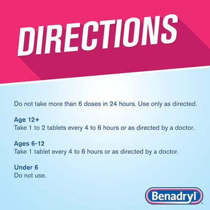 Benadryl® Allergy Relief 25 mg Strength Tablet 24 per Box (783320_BX)