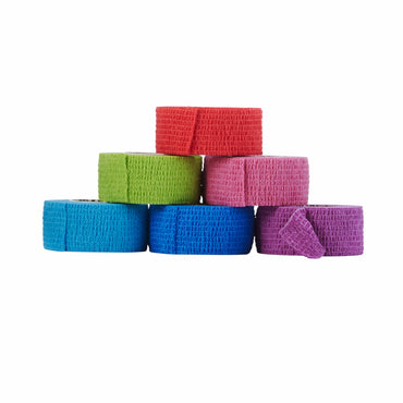 McKesson Cohesive Bandage 1 Inch X 5 Yard Self-adherent Closure Purple / Pink / Green / Light Blue / Royal Blue / Red NonSterile Standard Compression (944355_CS)