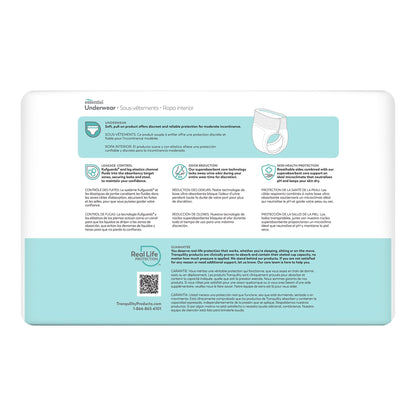 Tranquility® Essential Unisex Adult Absorbent Underwear Pull On with Tear Away Seams X-Large Disposable Moderate Absorbency (884712_CS)