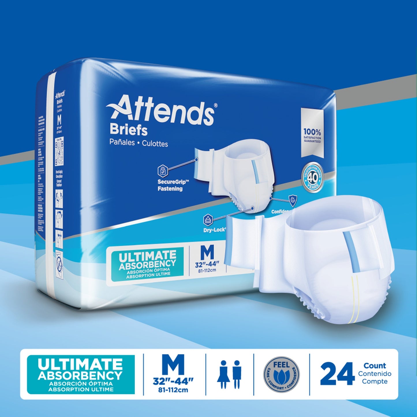 Attends® Advanced Unisex Adult Incontinence Brief Medium Disposable Heavy Absorbency (950223_BG)