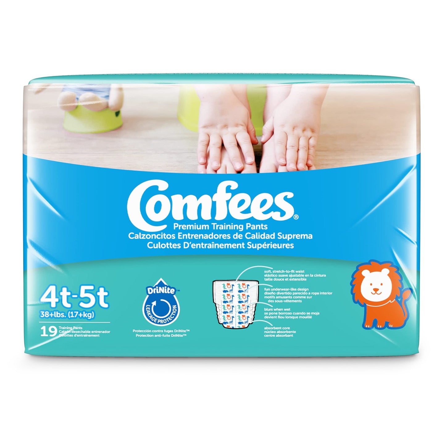 Comfees® Male Toddler Training Pants Pull On with Tear Away Seams Size 4T to 5T Disposable Moderate Absorbency (907039_BG)